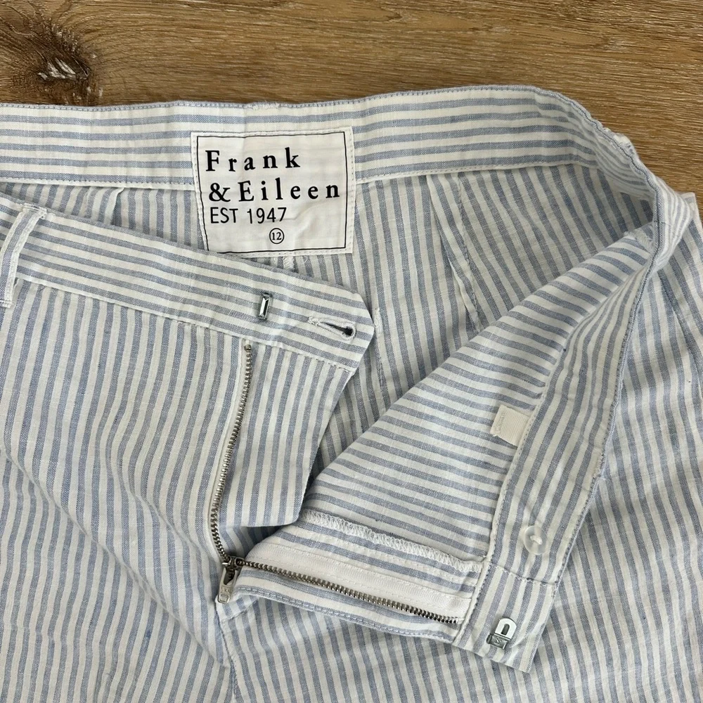 Frank & Eileen Light Blue Striped Wide Leg Pants - Picture 4 of 5